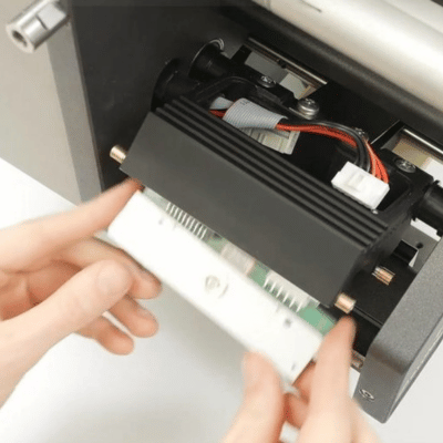 Replacing a printhead on a label machine