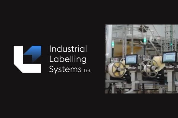 Video thumbnail - Industrial Labelling Systems logo is on the left. On the right are two Evolabel machines in a production environment