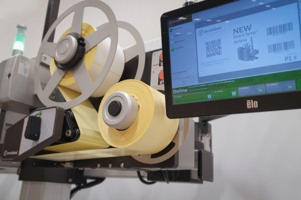 Evolabel QuickTamp Airless machine with digital display